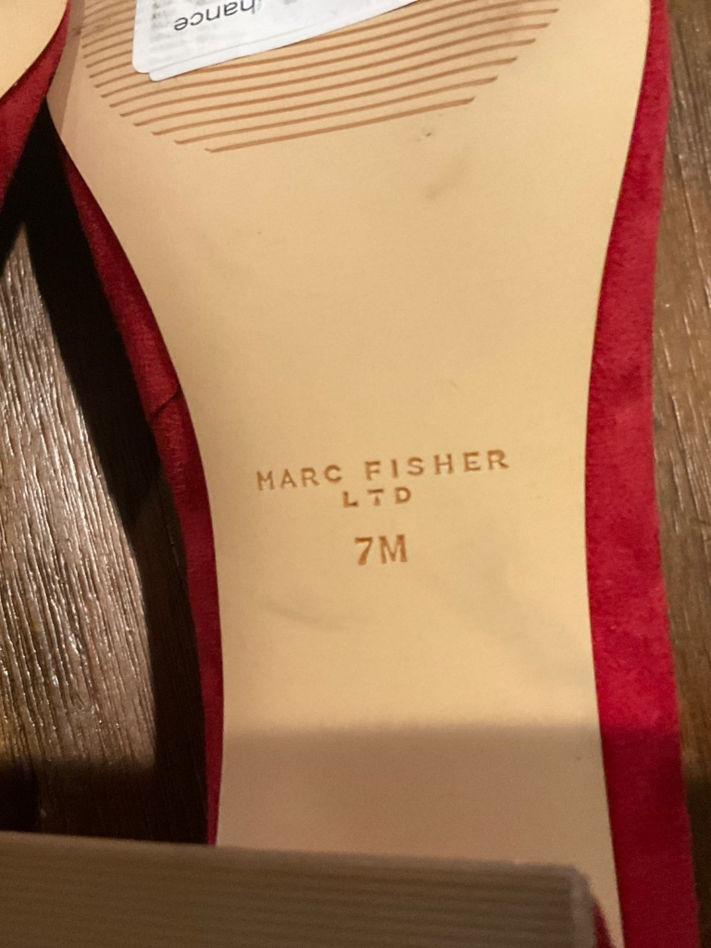 Mark Fisher Zala Block Heel Pointy Toe Red Pump size 7 - Picture 7 of 7